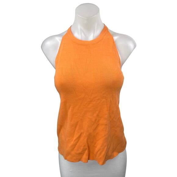 Rowen Women's Orange Sleeveless Halter Activewear Workout Yoga Tank Top Size M - Picture 1 of 4
